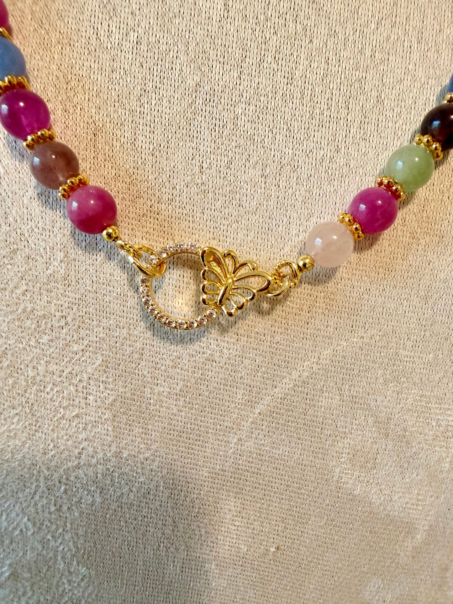 Chalcedony Butterfly Necklace