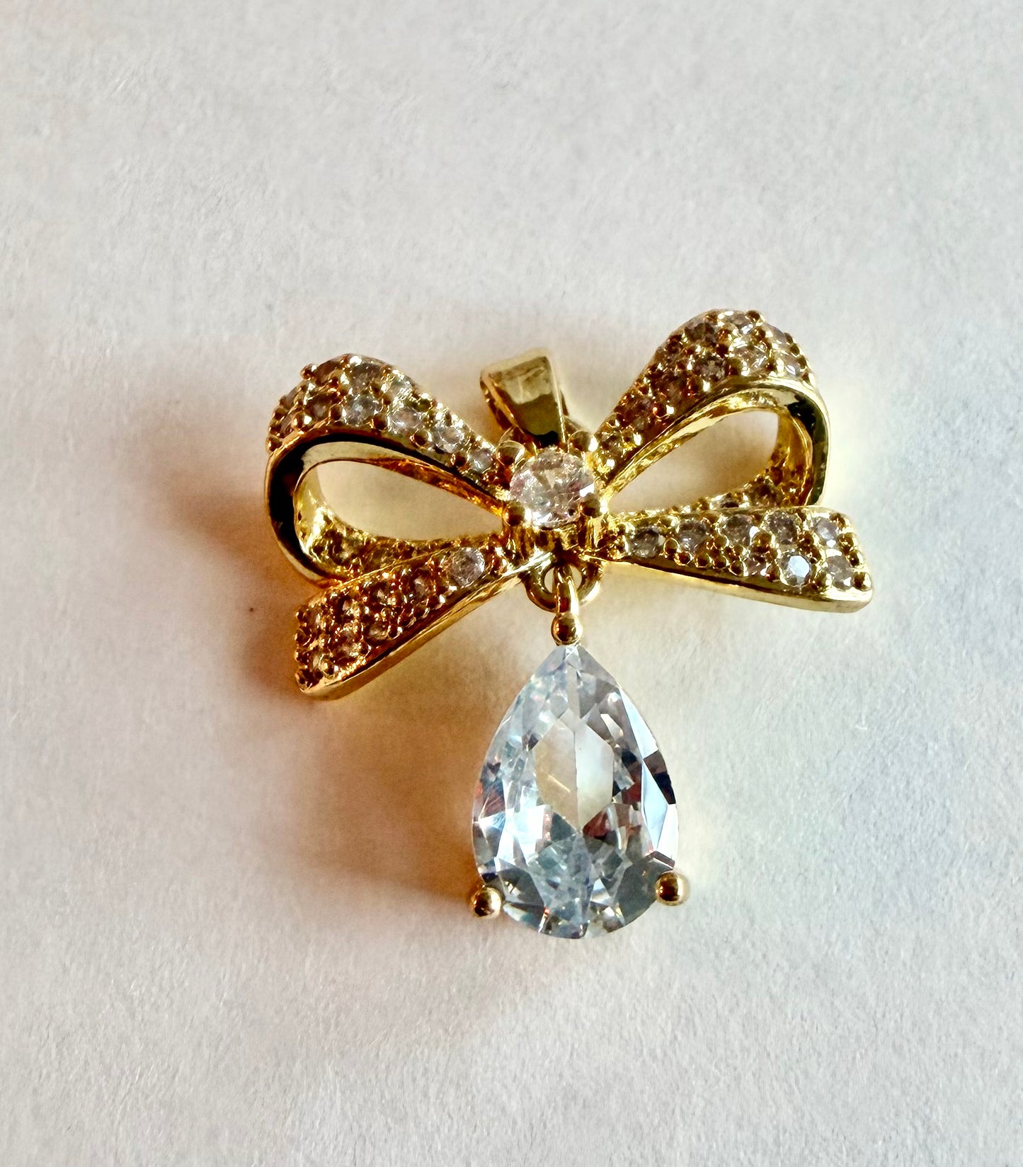 Bow Teardrop Dangle Charm