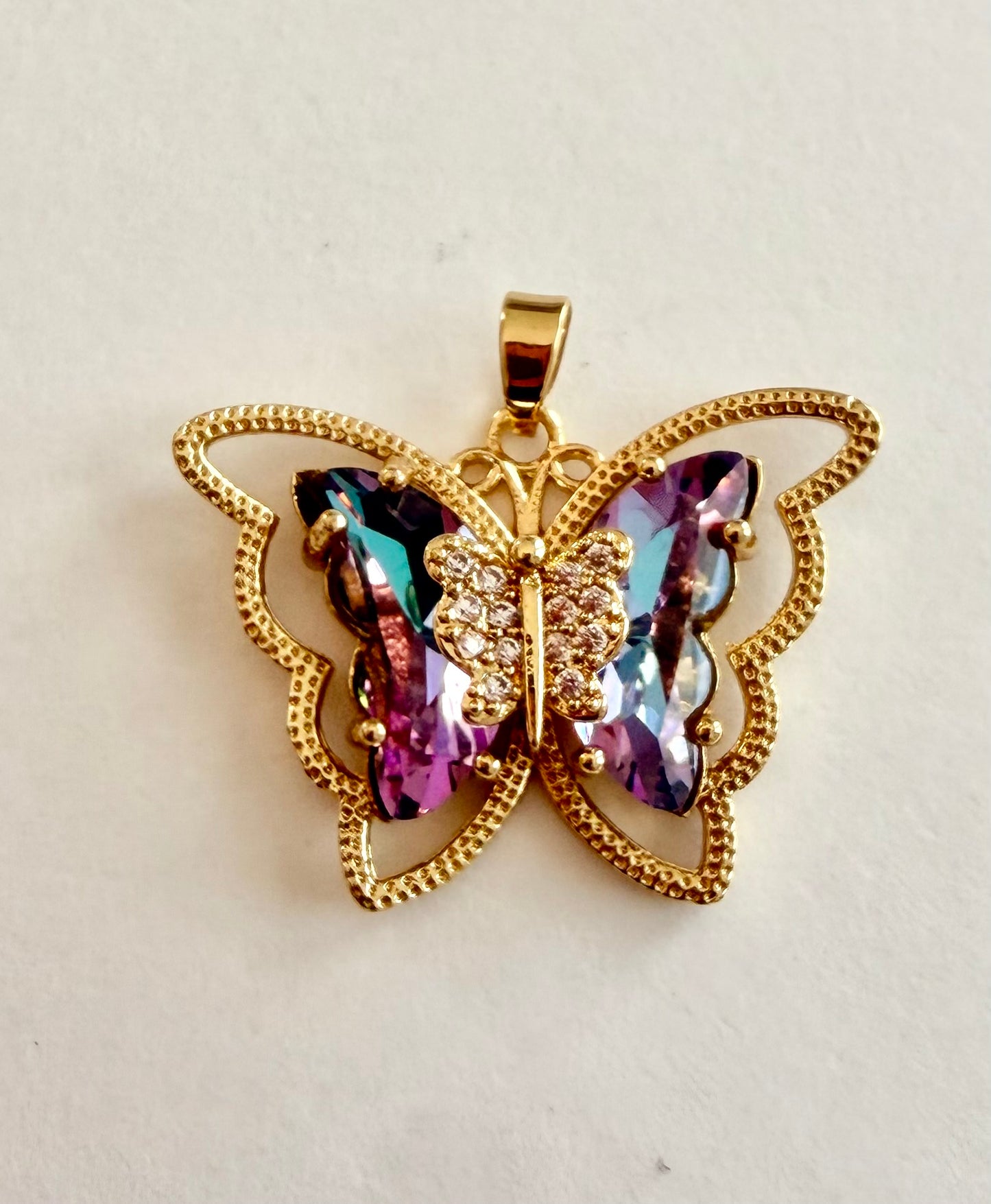 Iridescent Purple Butterfly Charm