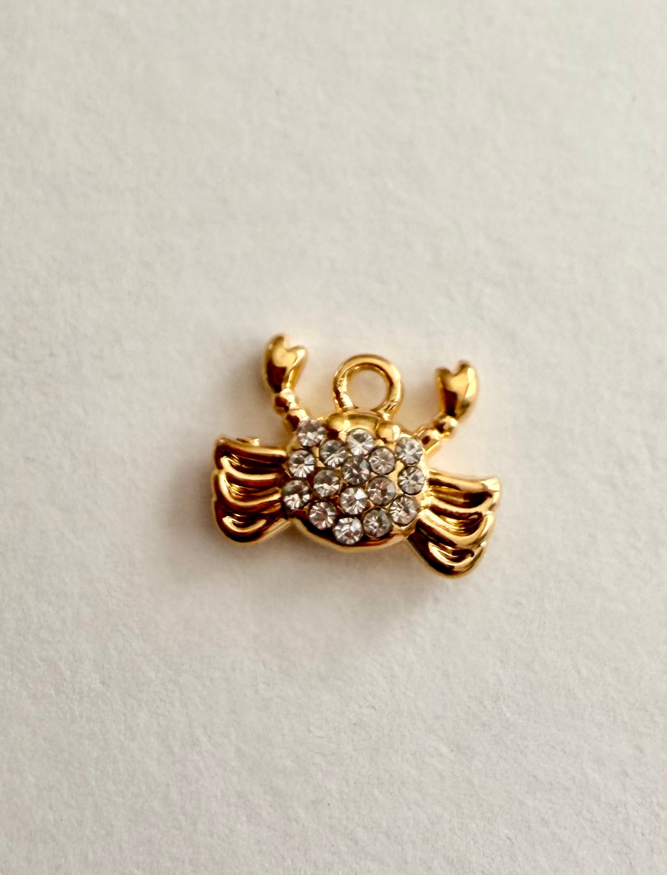 Rhinestone Crab Charm