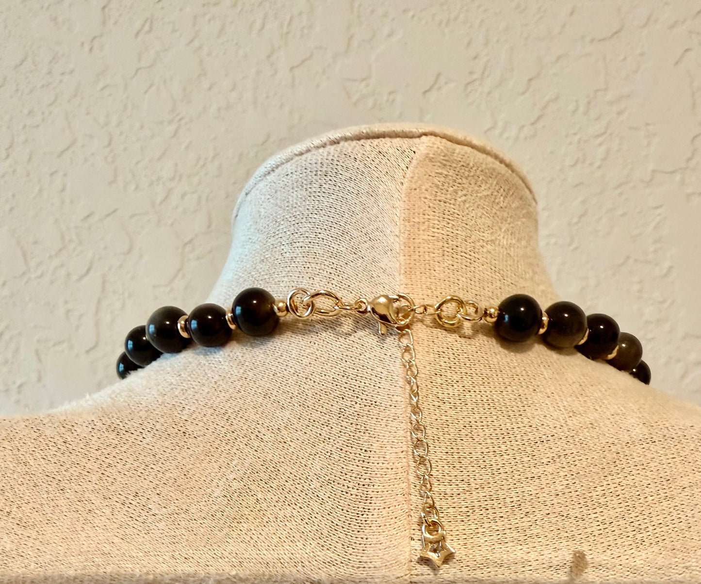 Silver Obsidian Circle Necklace