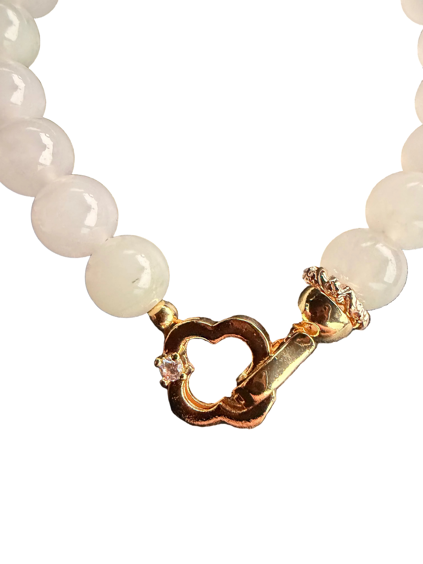 Meaningful Pearl Jade Clover Bracelet