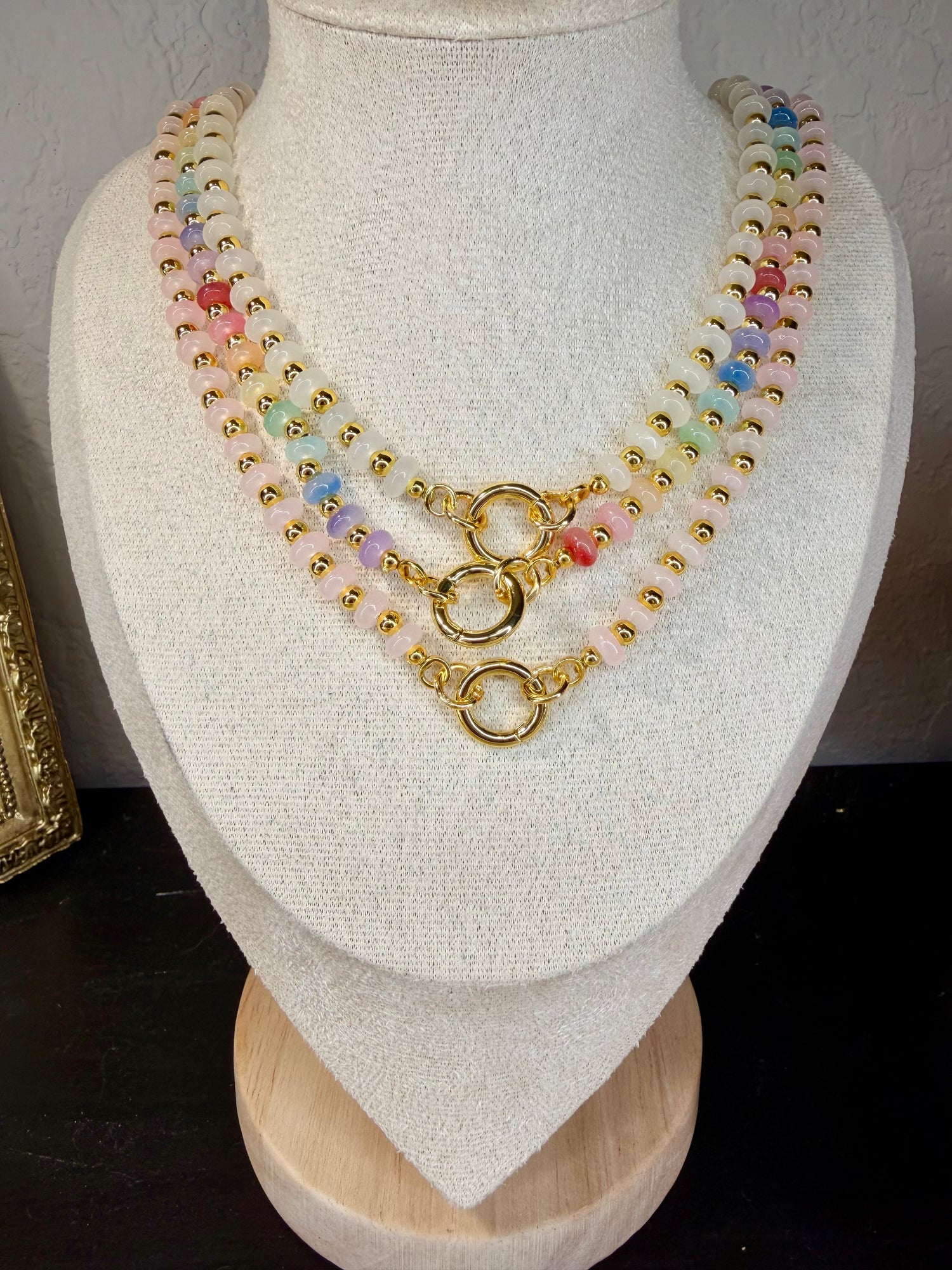 Natural Crystal Connector Chain Necklace