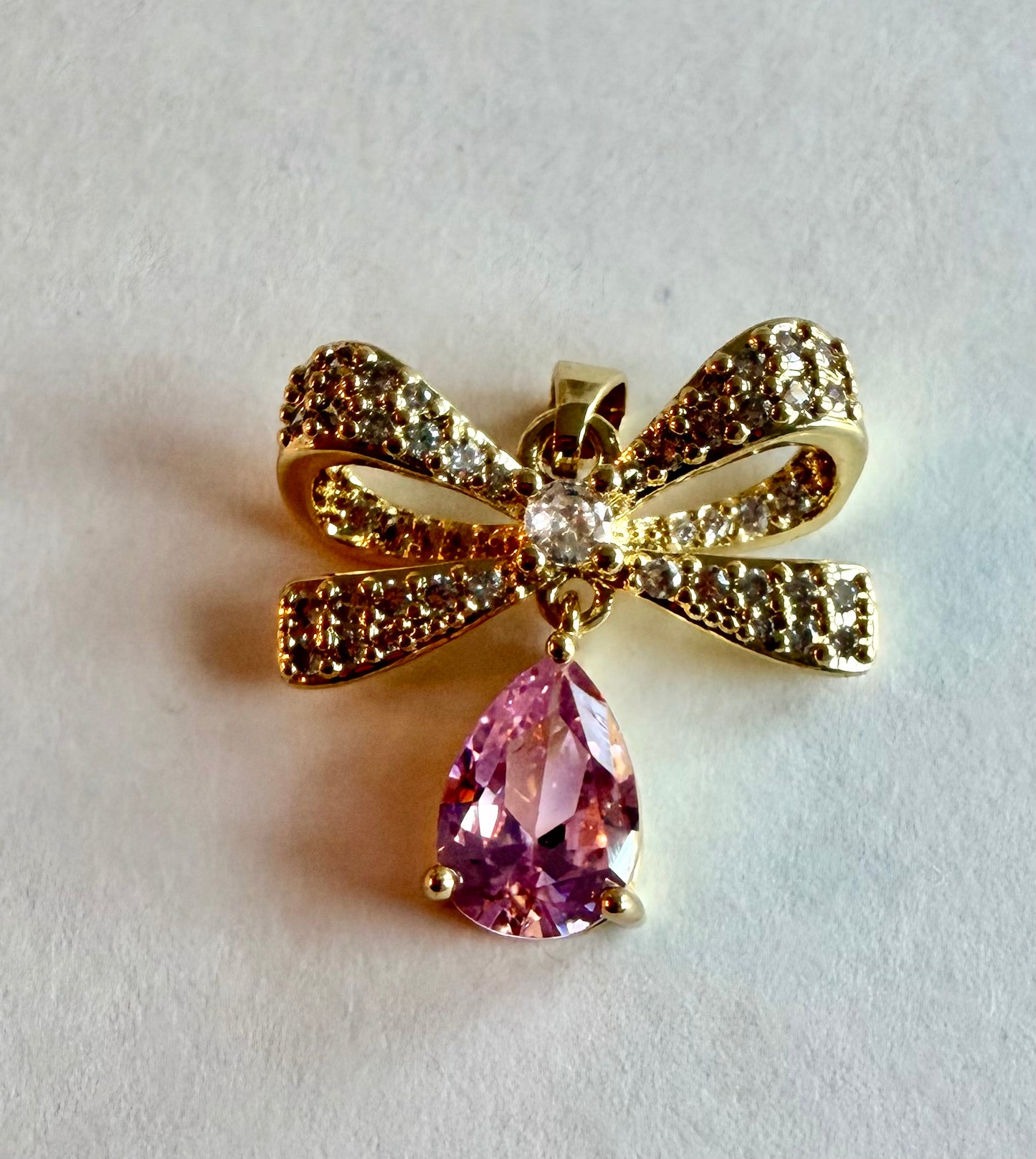Bow Teardrop Dangle Charm