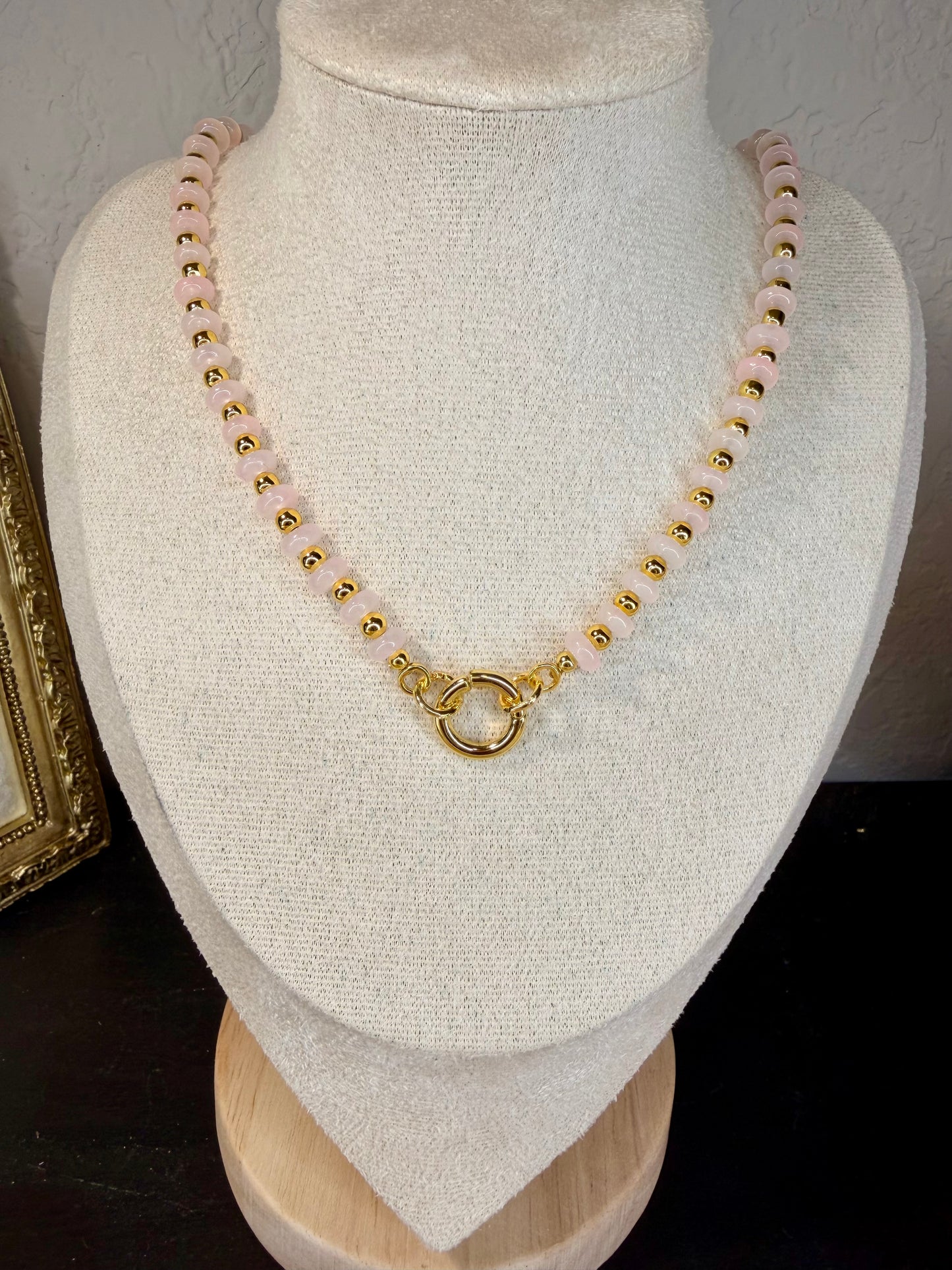 Donut Glass Bead Connecter Chain Necklace