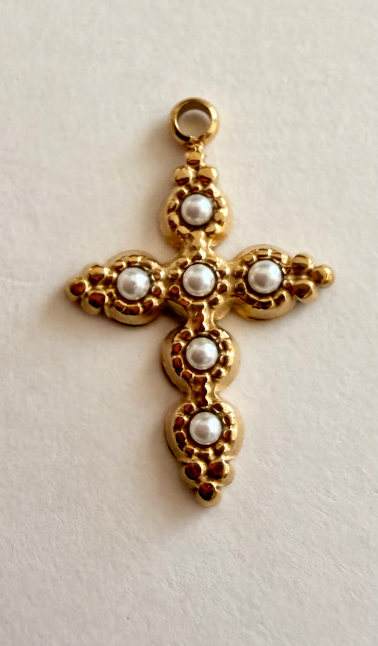 Medium Vintage Pearl Cross
