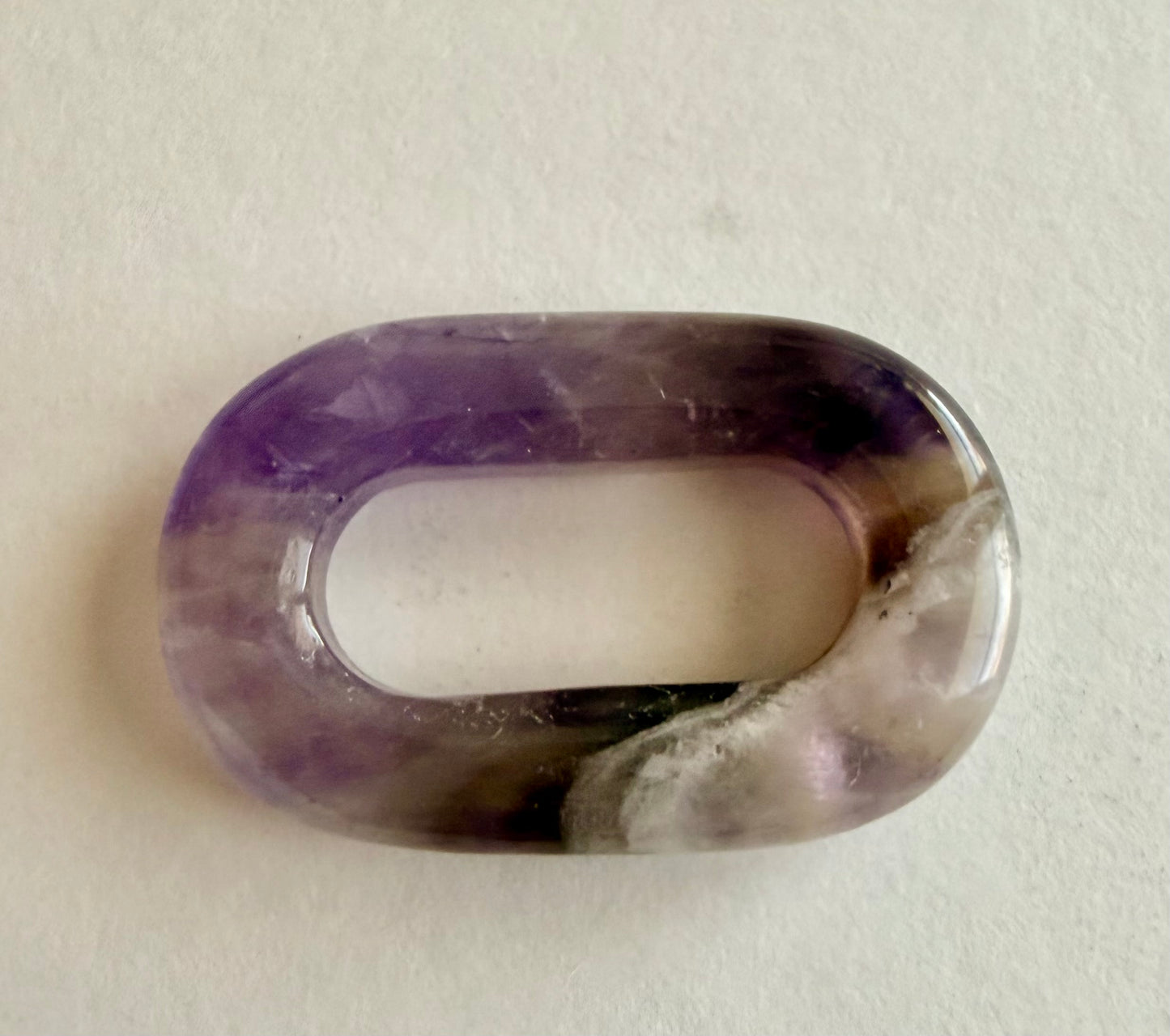 Open Hallow Closed Rectangle Natural Stone Carabiner Charm