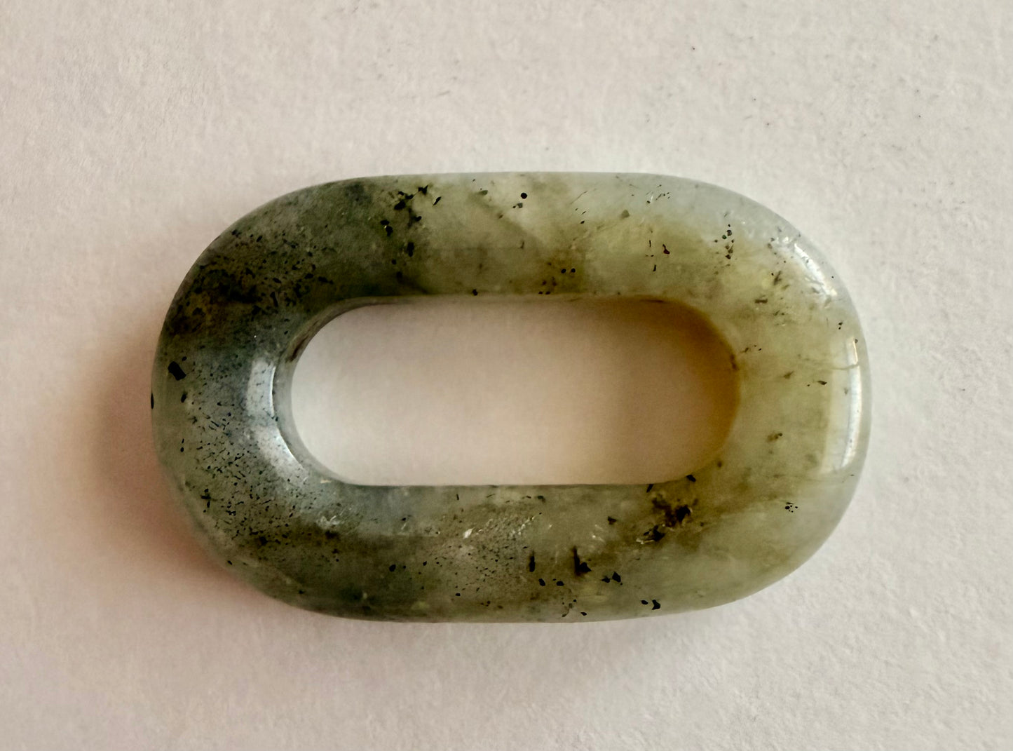 Open Hallow Closed Rectangle Natural Stone Carabiner Charm