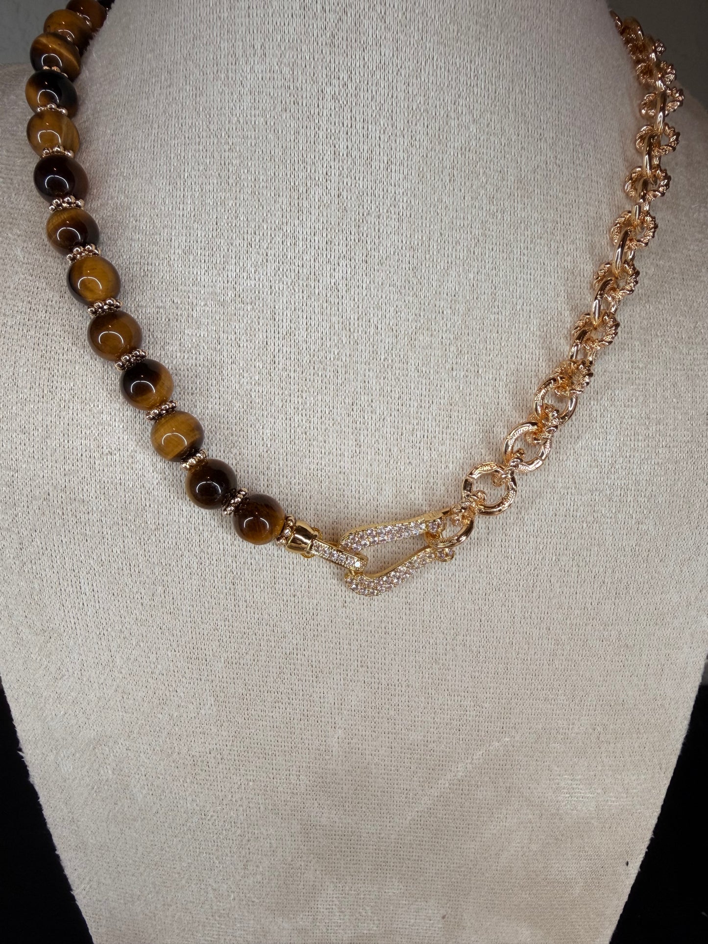 Tiger eye Horseshoe Necklace