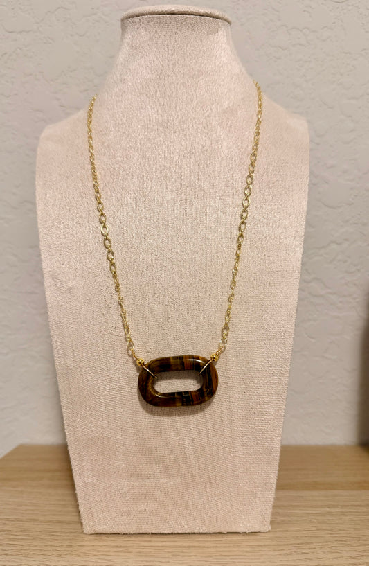 Oblong Crystal Necklace