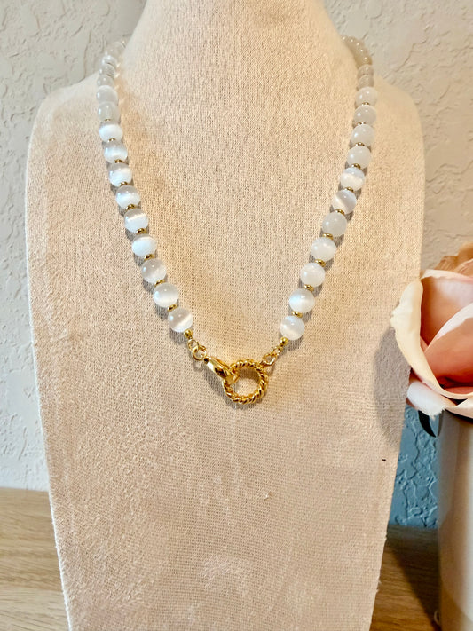 Selenite Carabiner Necklace