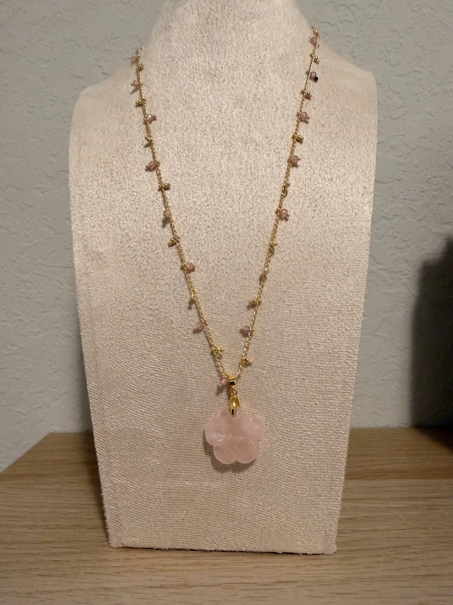 Hibiscus Gemstone Flower Necklace