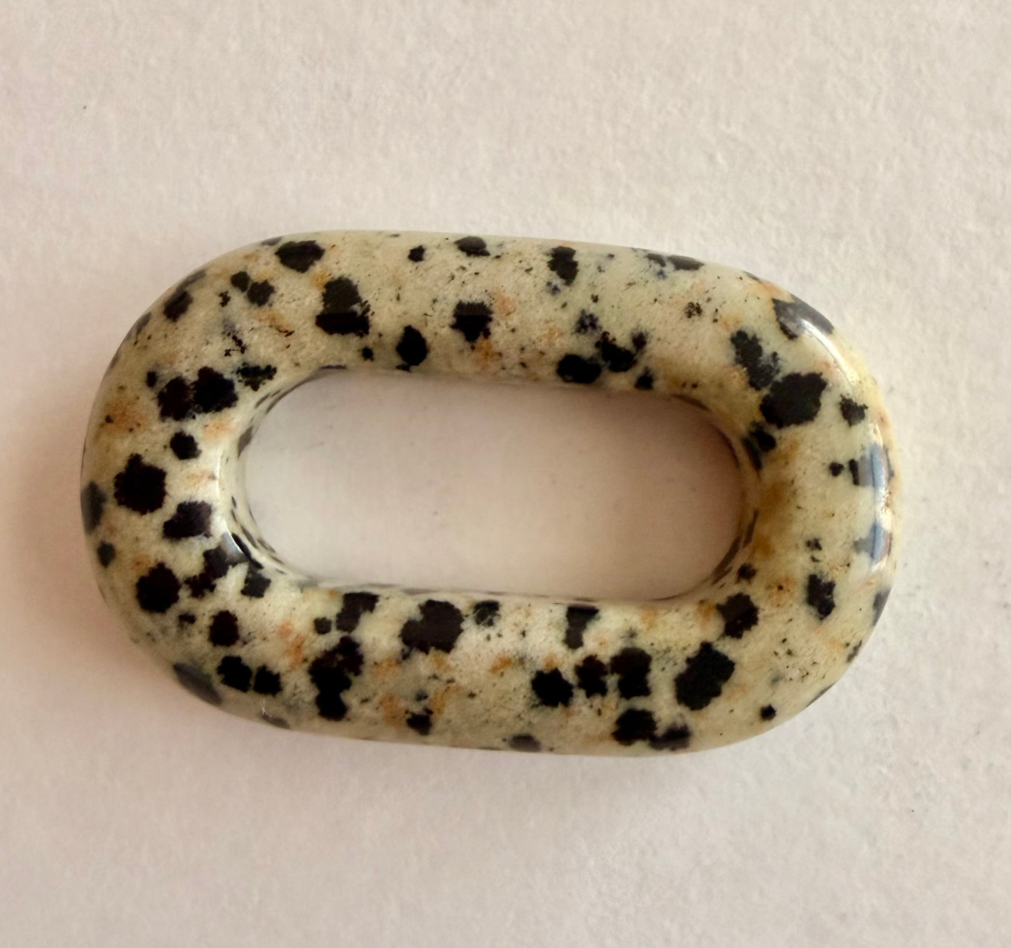 Open Hallow Closed Rectangle Natural Stone Carabiner Charm