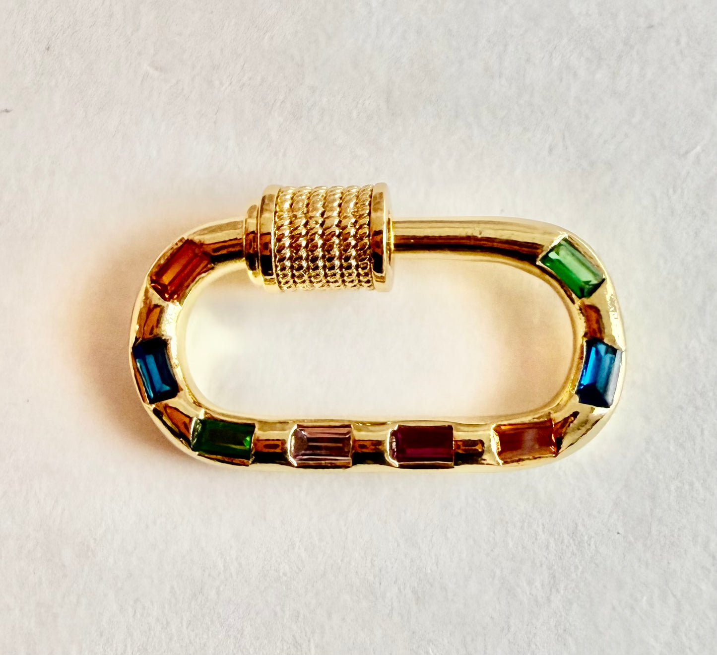 Sparkle Rectangle Carabiner Charm
