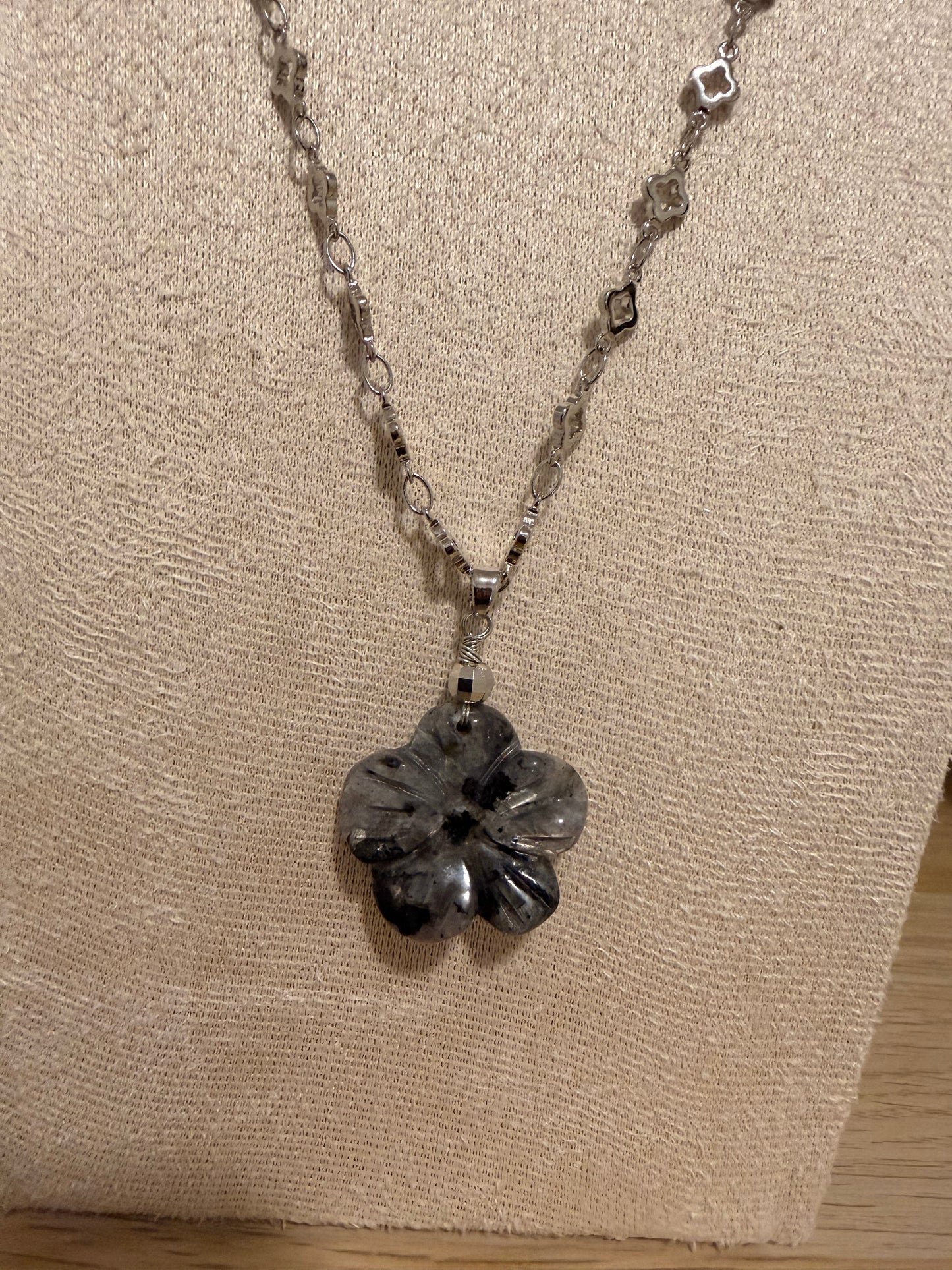Hibiscus Gemstone Flower Necklace