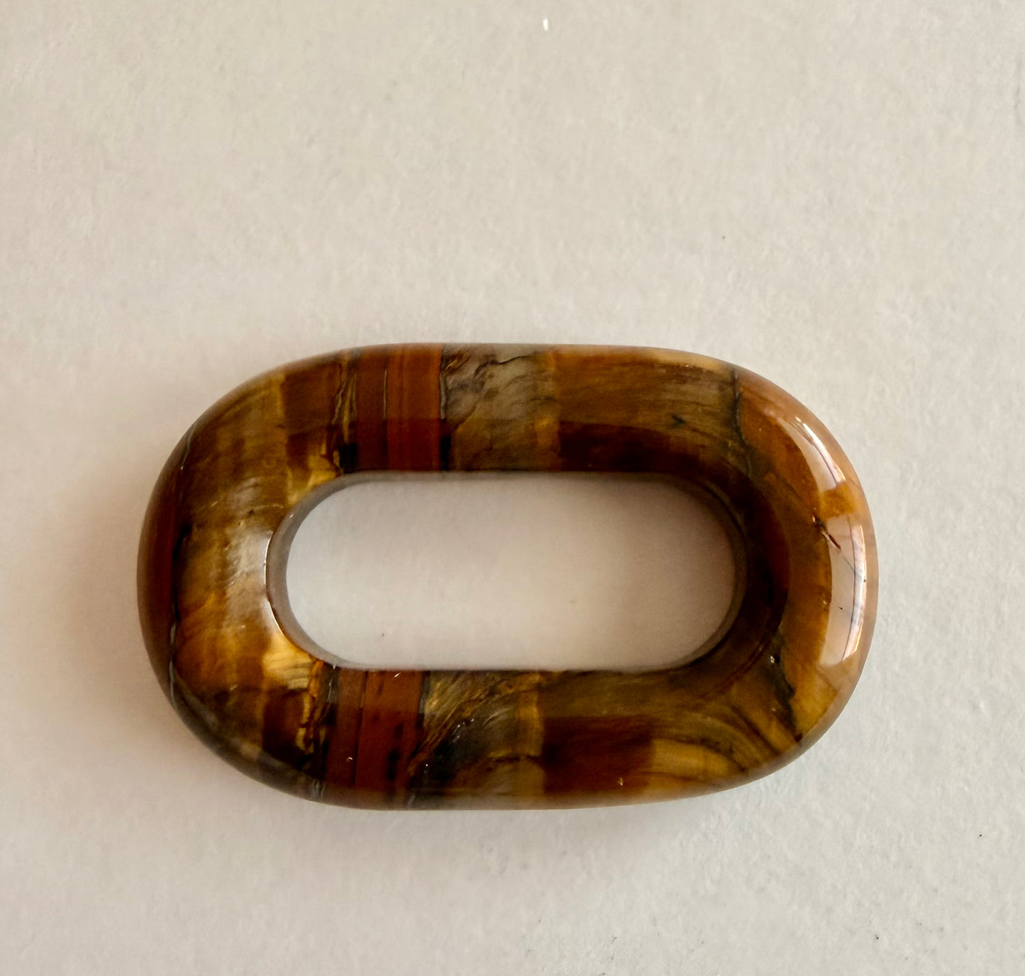 Open Hallow Closed Rectangle Natural Stone Carabiner Charm