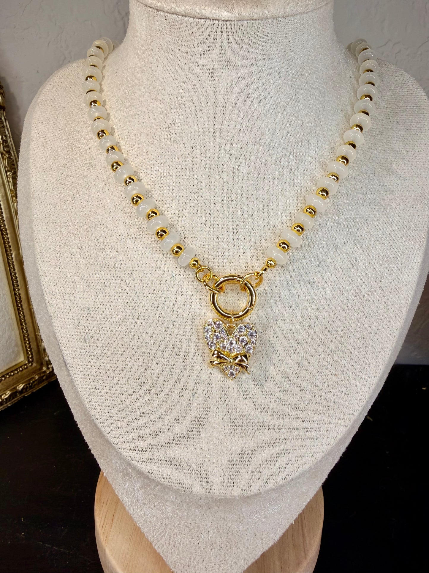 Donut Glass Bead Connecter Chain Necklace