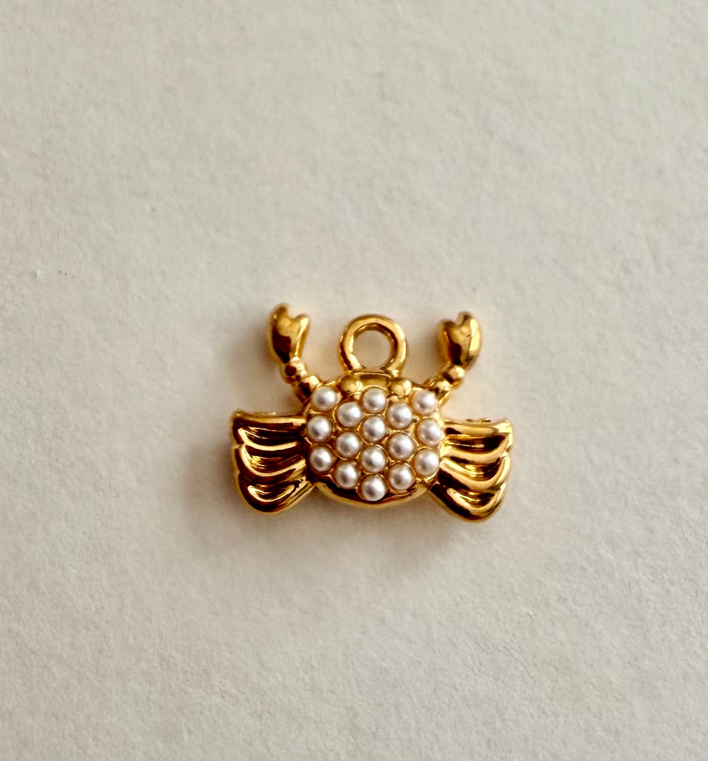 Mini Pearl Crab Charm