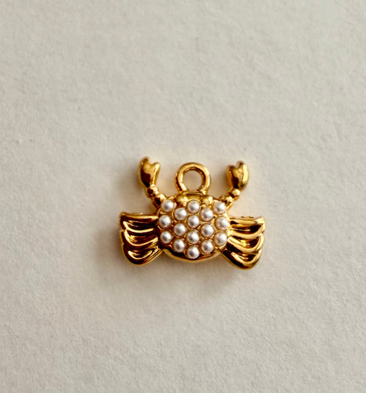Mini Pearl Crab Charm