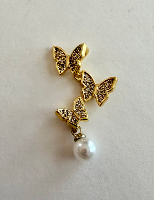 Multiple Dangle Pearl Butterfly Charm