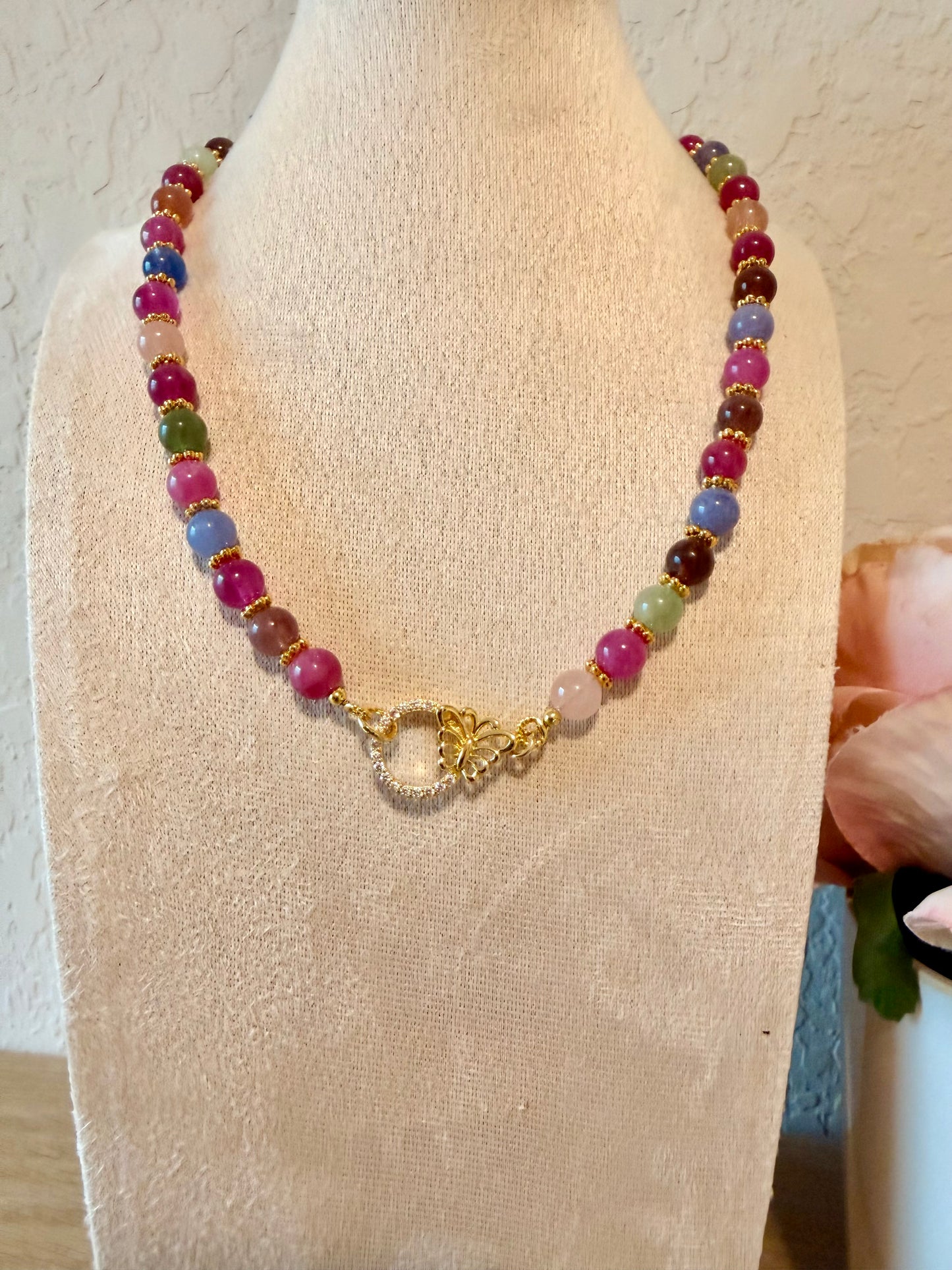 Chalcedony Butterfly Necklace