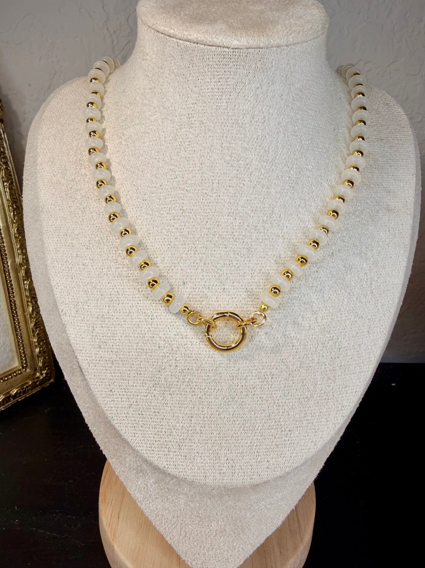 Donut Glass Bead Connecter Chain Necklace