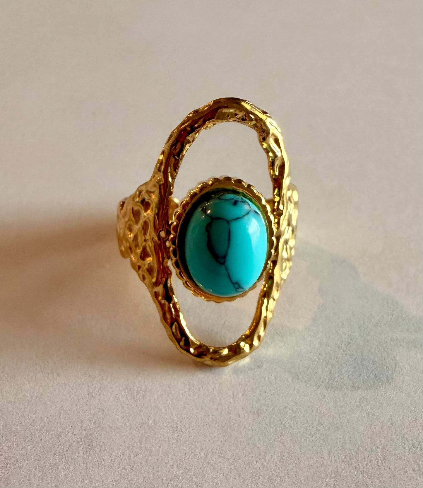 Oval Natural Stone Ring