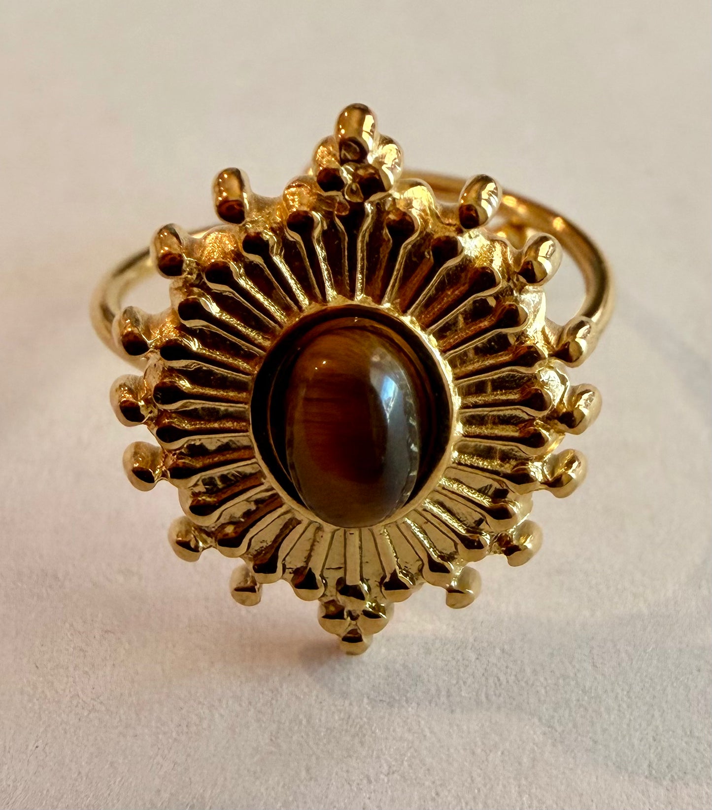 Oval Burst Crystal Ring