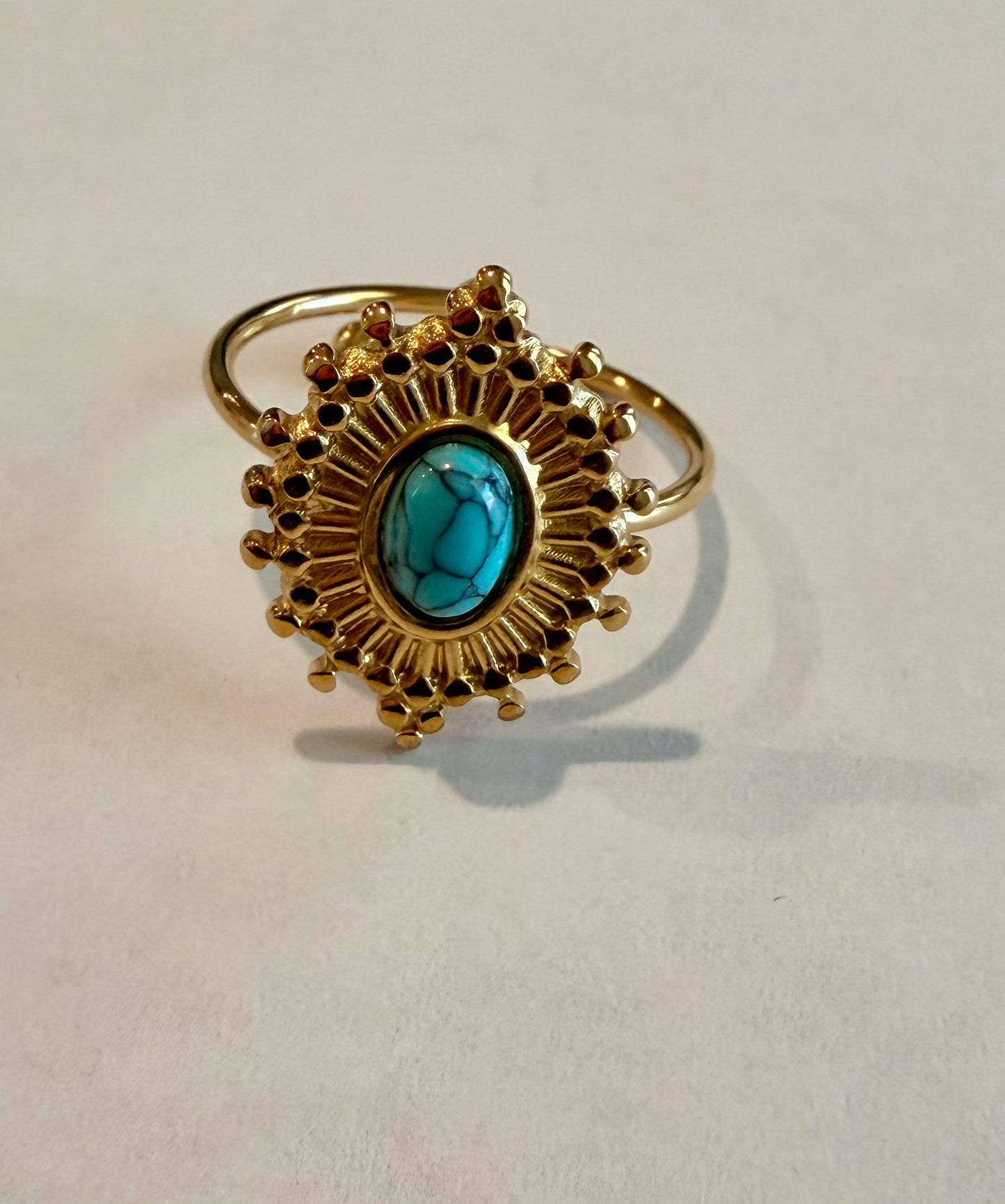 Oval Burst Crystal Ring