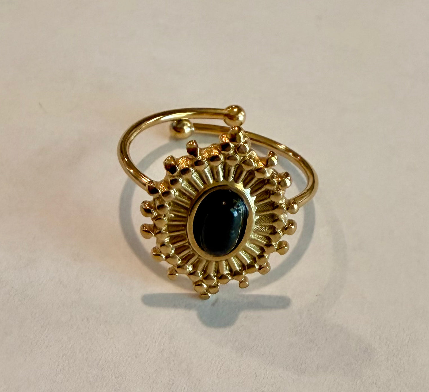 Oval Burst Crystal Ring