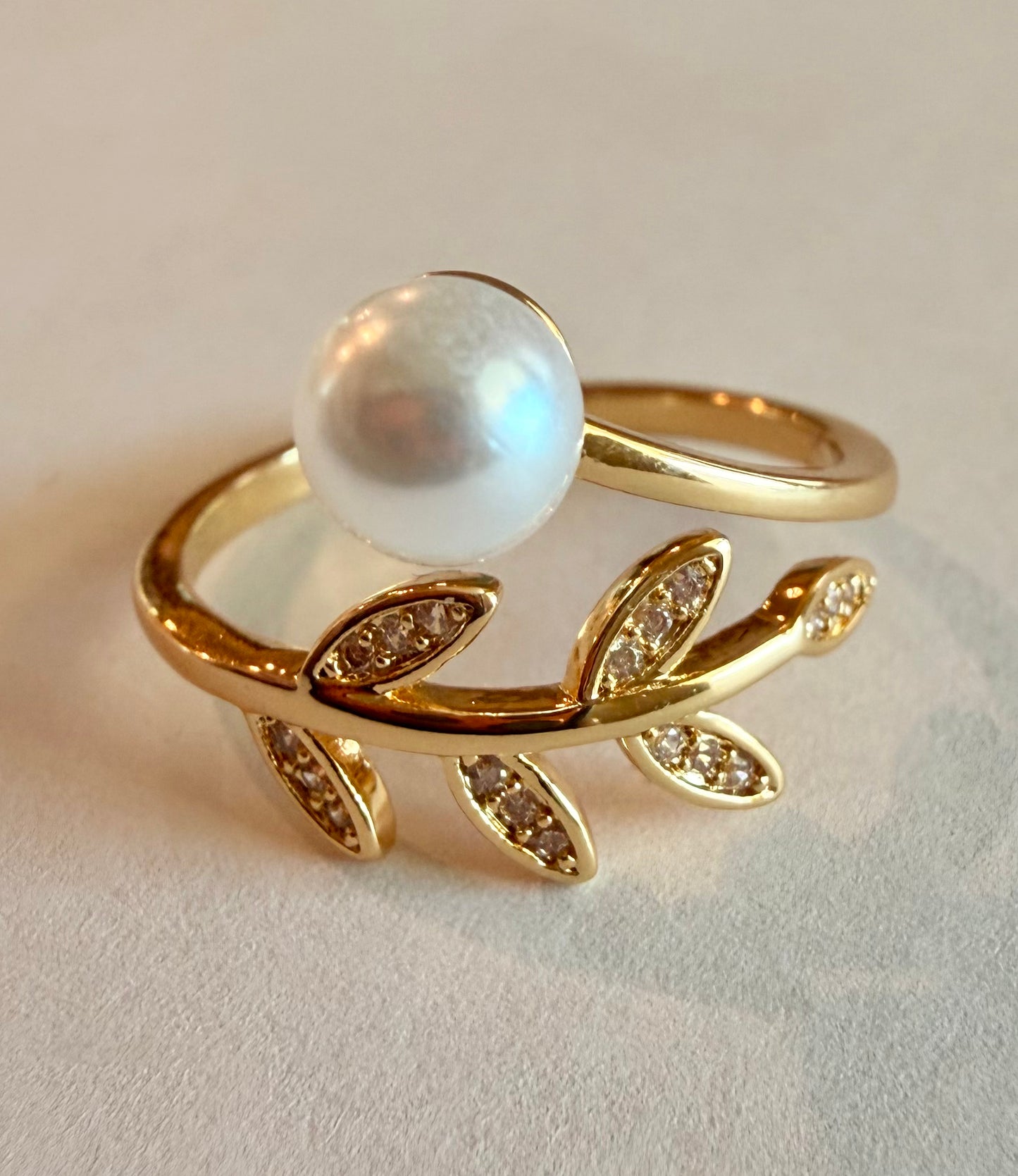 Pearl Leaf Ring