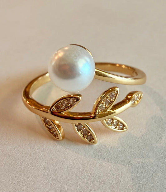 Pearl Leaf Ring