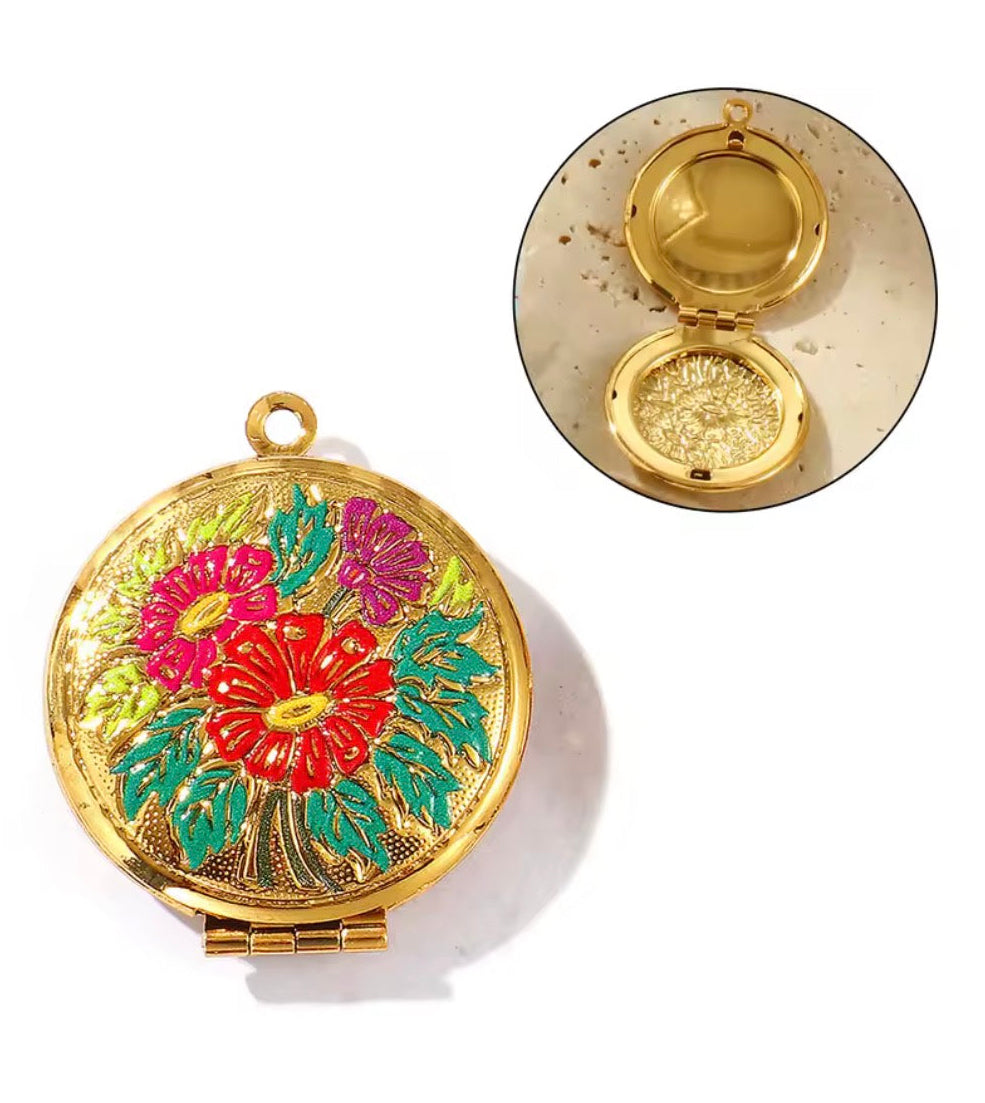 Colorful Circle Flower Locket