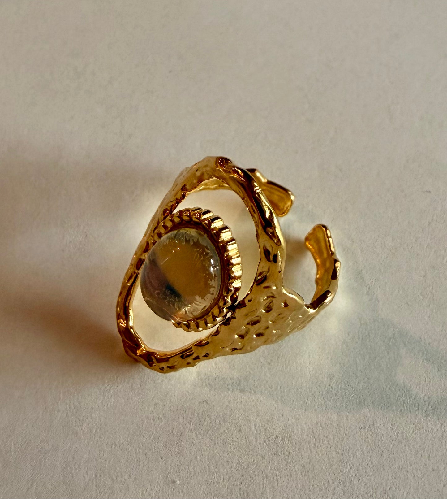 Oval Natural Stone Ring