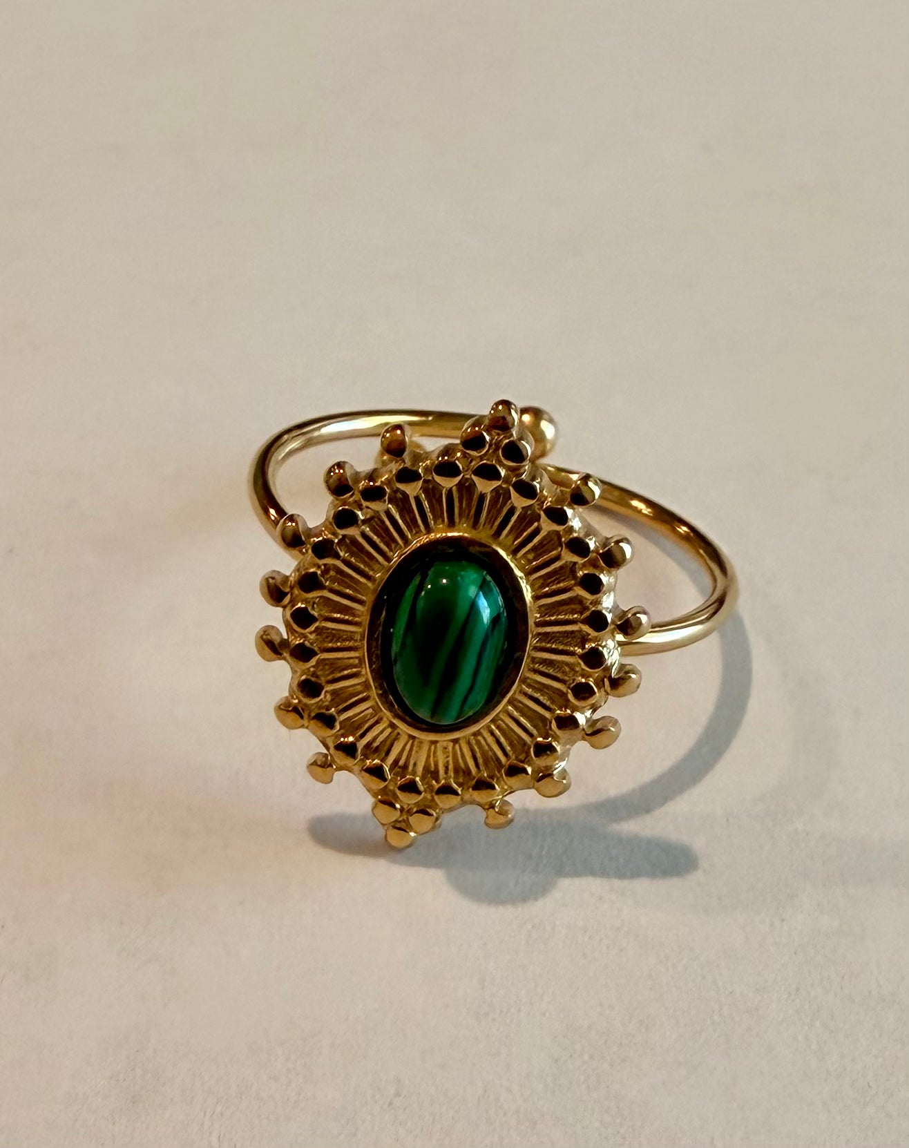 Oval Burst Crystal Ring