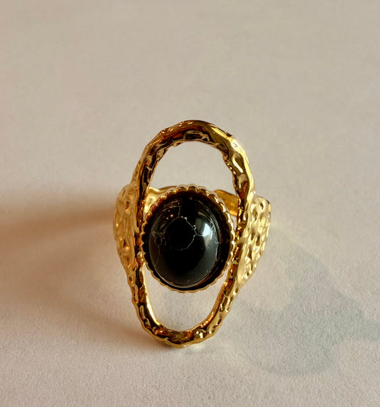 Oval Natural Stone Ring