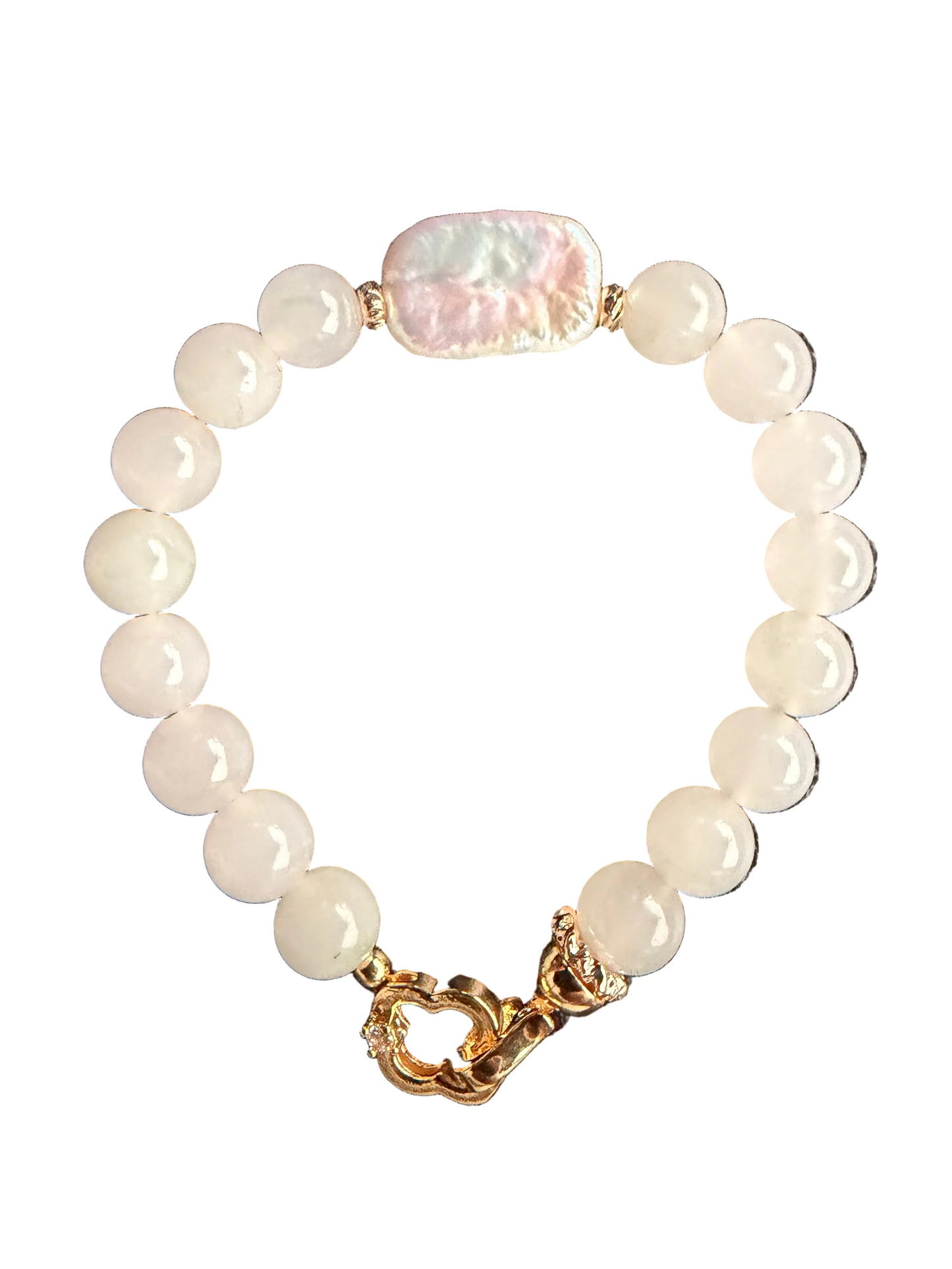 Meaningful Pearl Jade Clover Bracelet