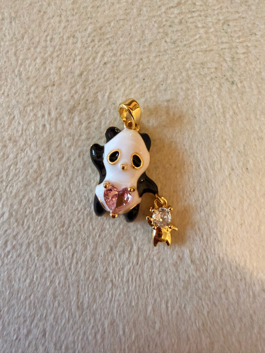Pink Heart Panda Bear